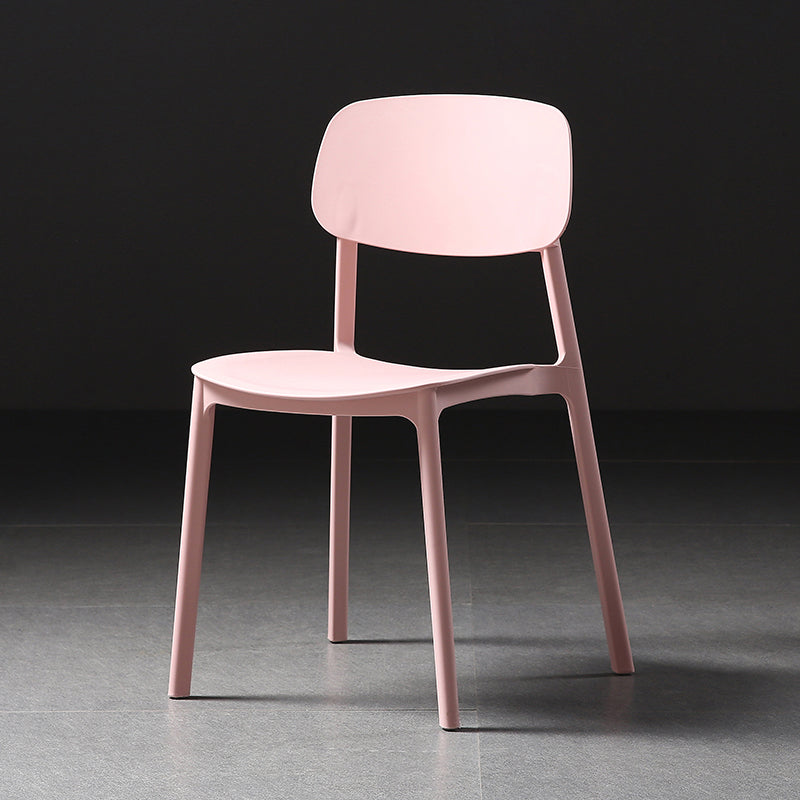 Plastic Armless Dining Chairs Scandinavian Open Back Dining Side Chair