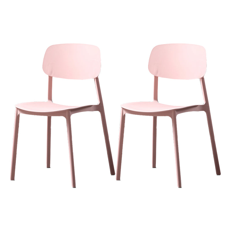 Plastic Armless Dining Chairs Scandinavian Open Back Dining Side Chair