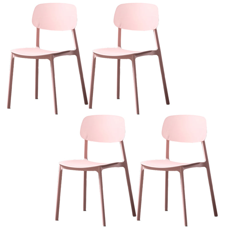 Plastic Armless Dining Chairs Scandinavian Open Back Dining Side Chair