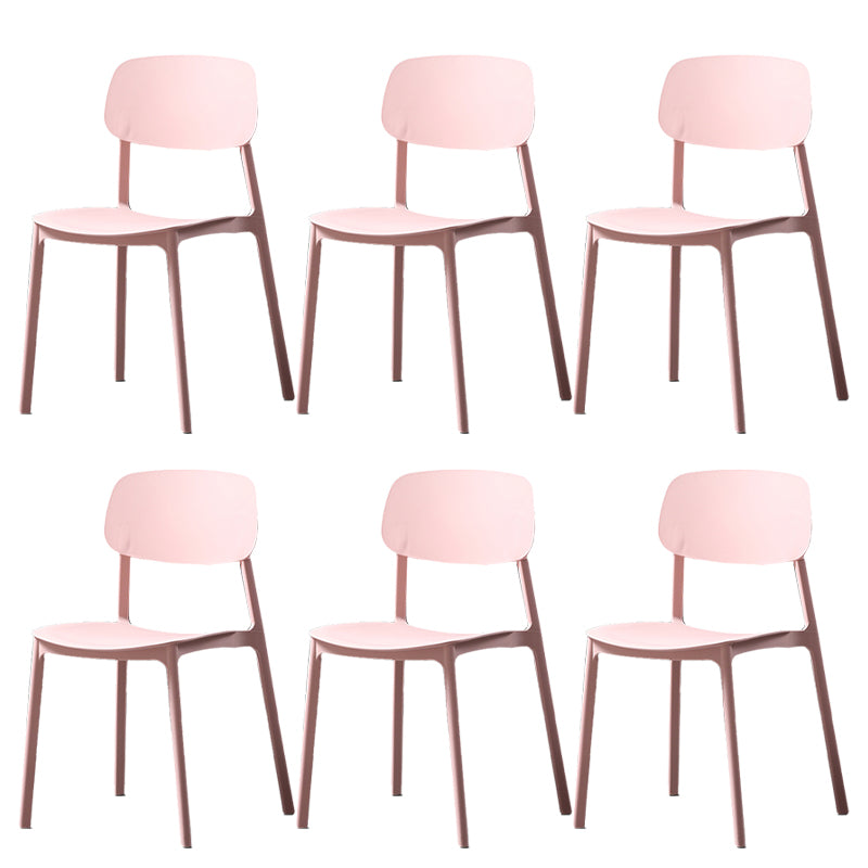 Plastic Armless Dining Chairs Scandinavian Open Back Dining Side Chair