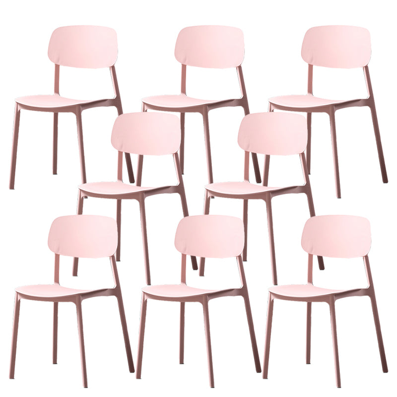 Plastic Armless Dining Chairs Scandinavian Open Back Dining Side Chair