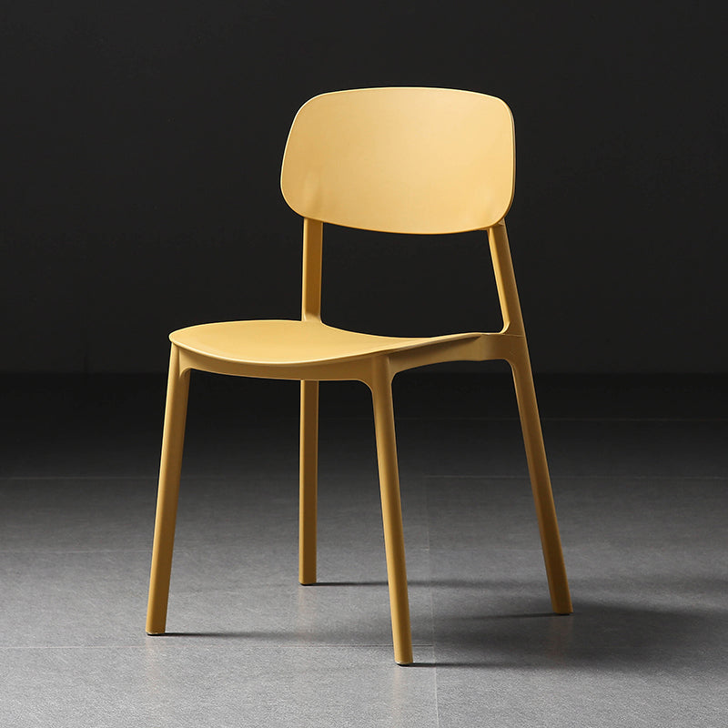 Plastic Armless Dining Chairs Scandinavian Open Back Dining Side Chair