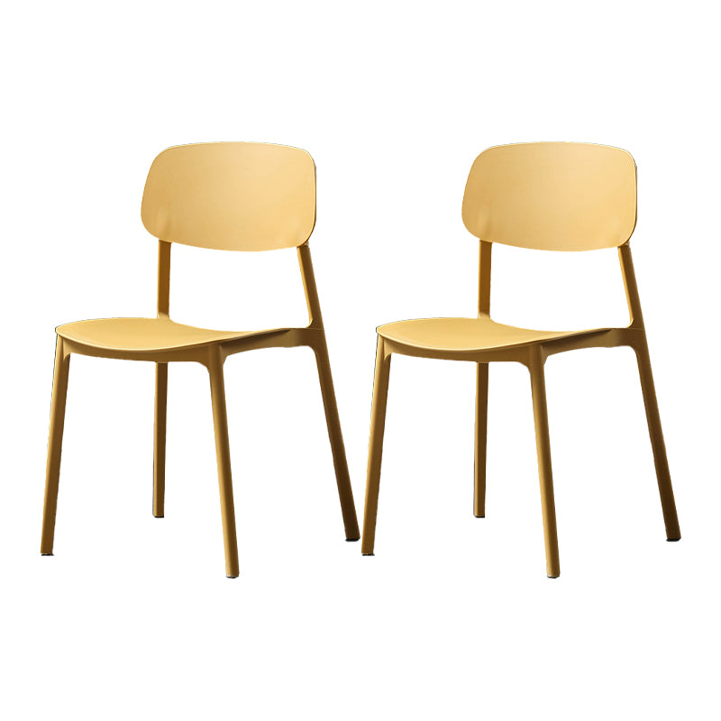 Plastic Armless Dining Chairs Scandinavian Open Back Dining Side Chair