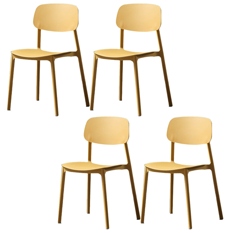 Plastic Armless Dining Chairs Scandinavian Open Back Dining Side Chair