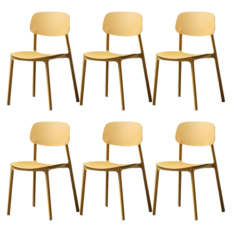 Plastic Armless Dining Chairs Scandinavian Open Back Dining Side Chair