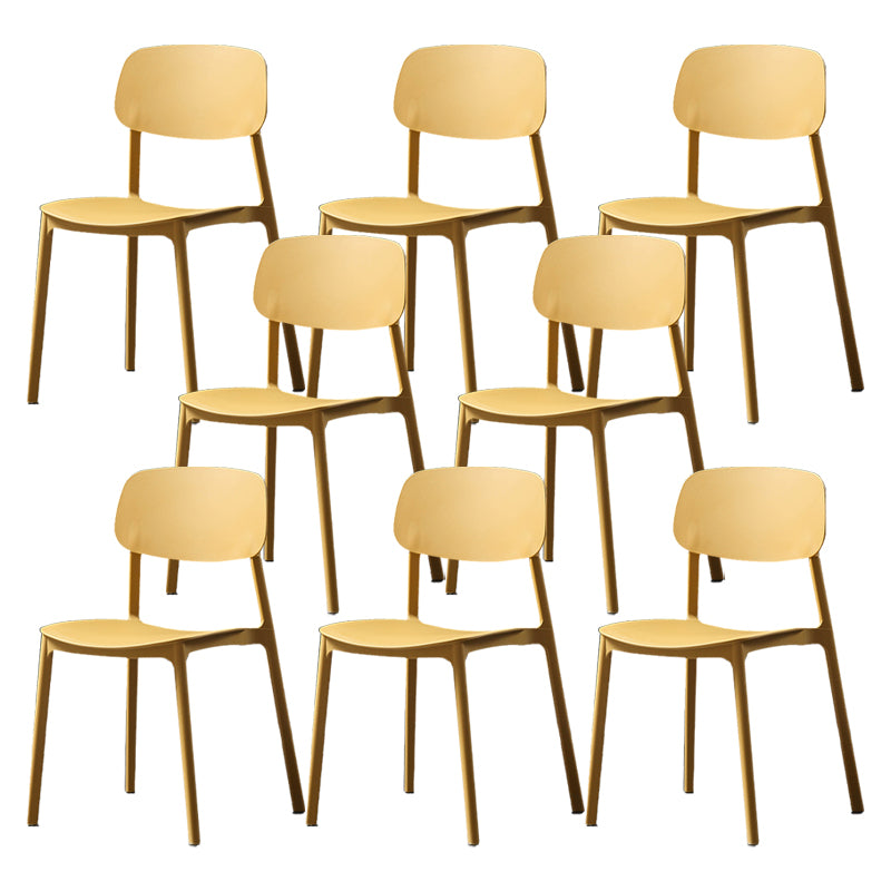 Plastic Armless Dining Chairs Scandinavian Open Back Dining Side Chair