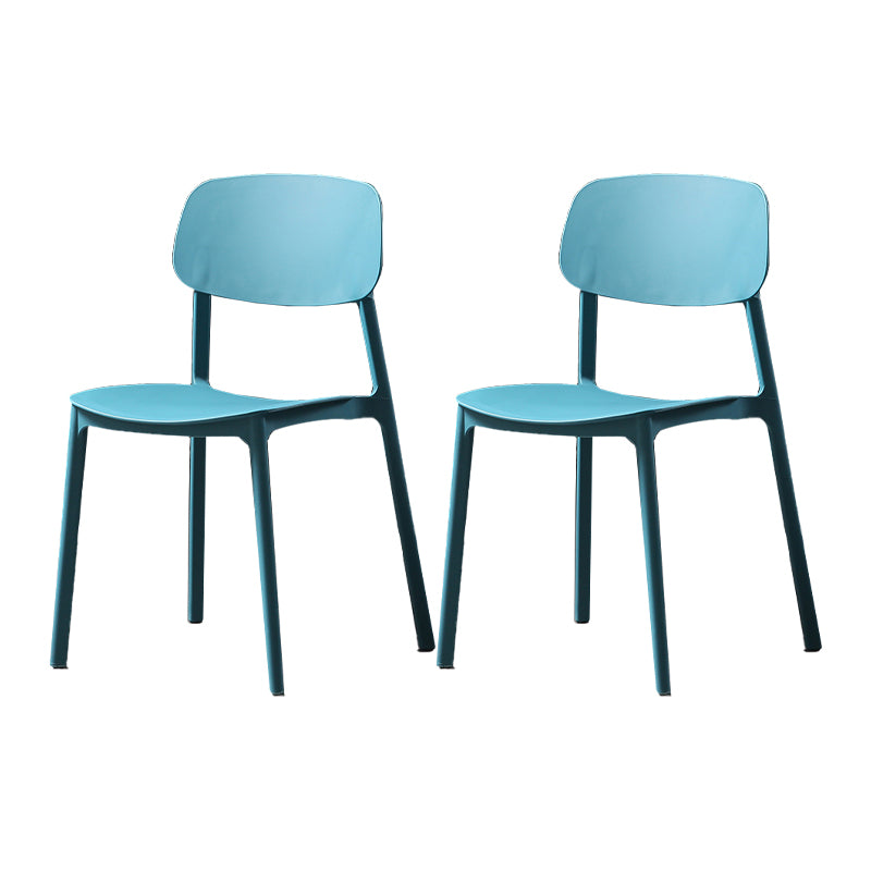 Plastic Armless Dining Chairs Scandinavian Open Back Dining Side Chair