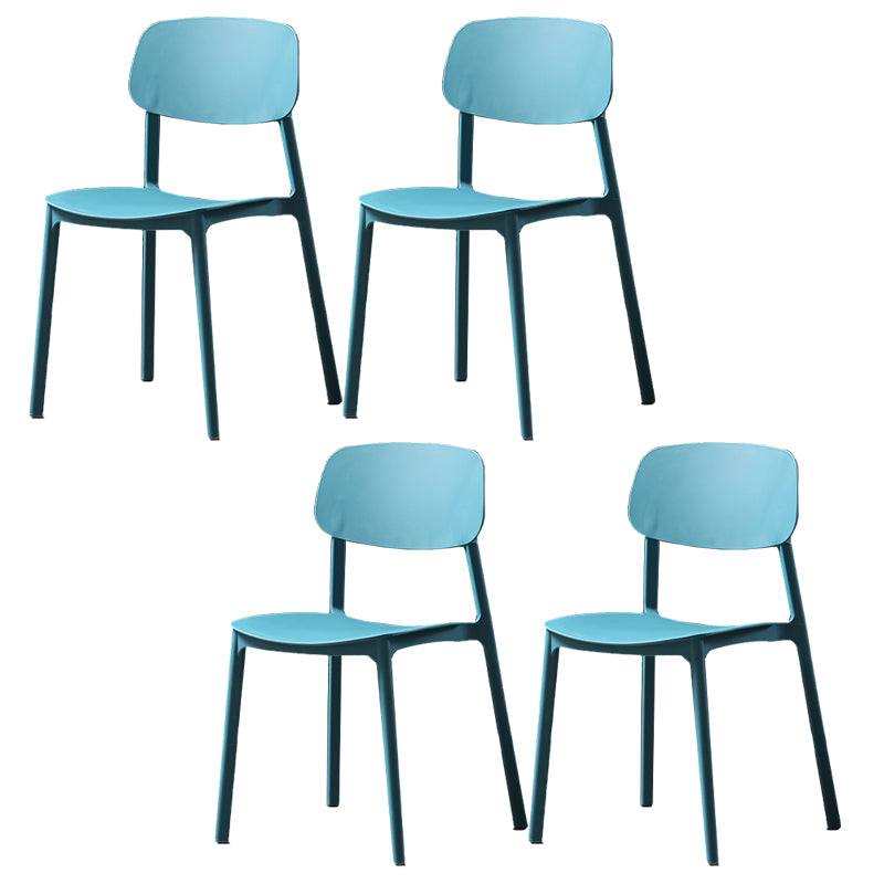 Plastic Armless Dining Chairs Scandinavian Open Back Dining Side Chair