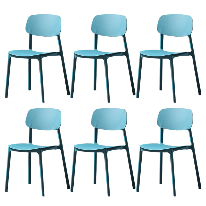 Plastic Armless Dining Chairs Scandinavian Open Back Dining Side Chair