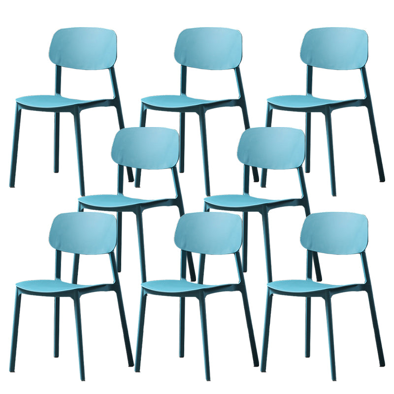 Plastic Armless Dining Chairs Scandinavian Open Back Dining Side Chair