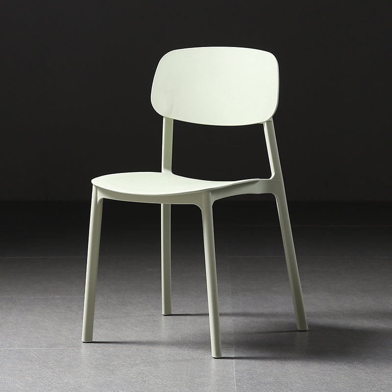 Plastic Armless Dining Chairs Scandinavian Open Back Dining Side Chair
