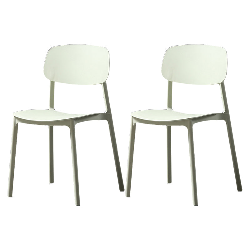 Plastic Armless Dining Chairs Scandinavian Open Back Dining Side Chair