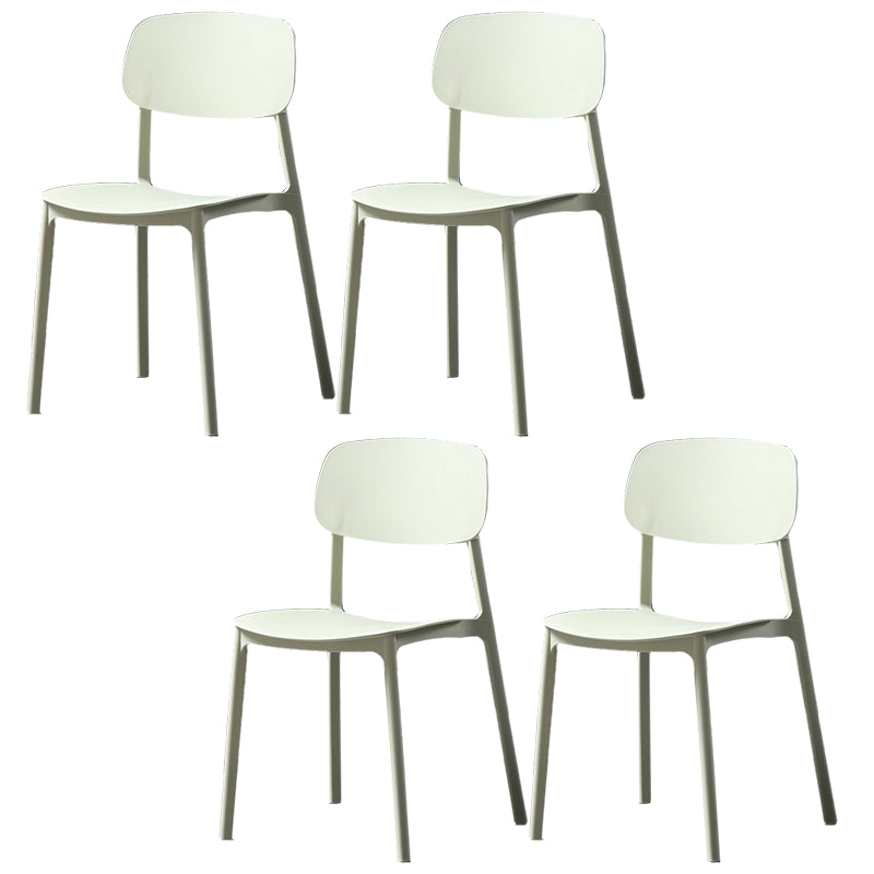 Plastic Armless Dining Chairs Scandinavian Open Back Dining Side Chair