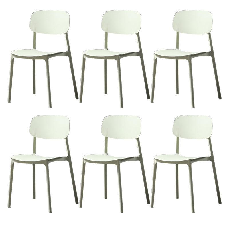 Plastic Armless Dining Chairs Scandinavian Open Back Dining Side Chair