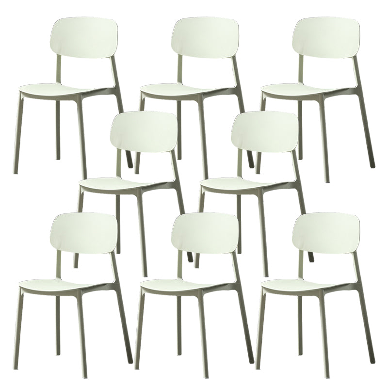 Plastic Armless Dining Chairs Scandinavian Open Back Dining Side Chair