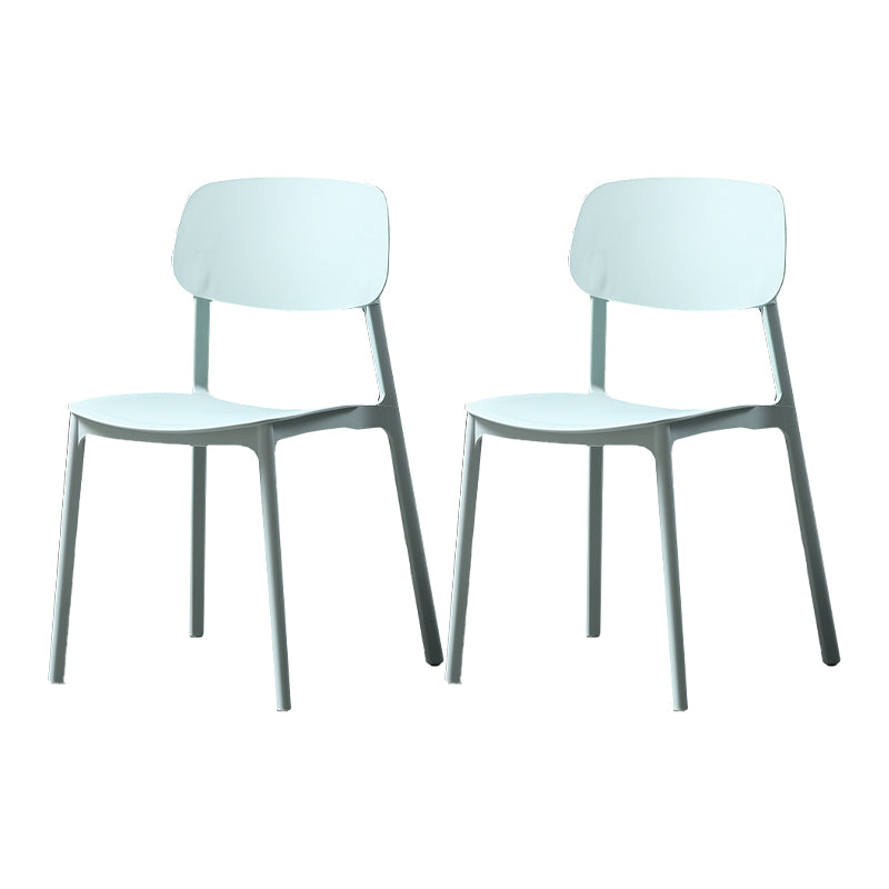 Plastic Armless Dining Chairs Scandinavian Open Back Dining Side Chair