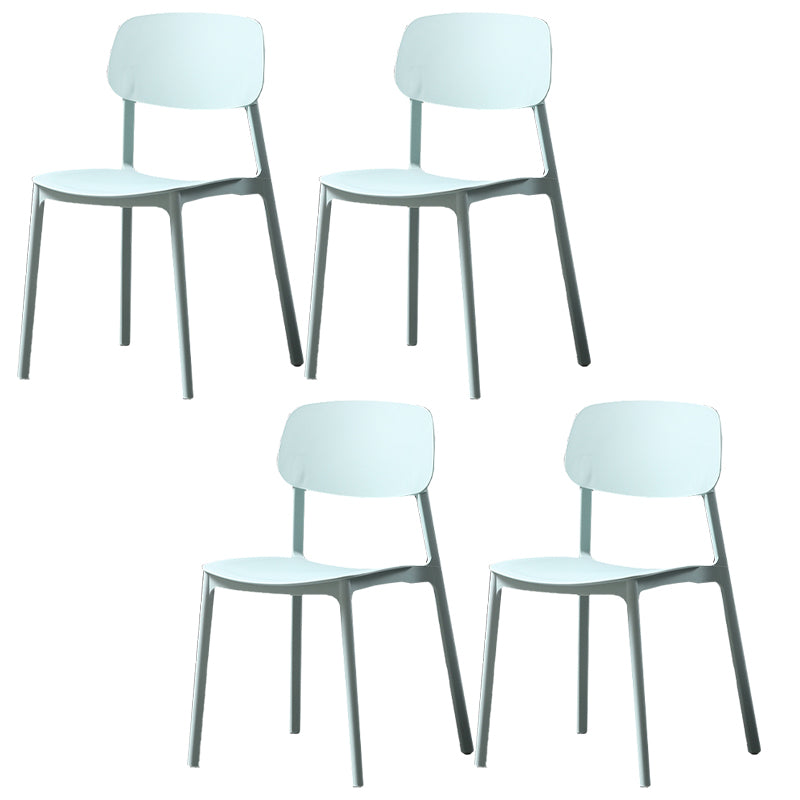 Plastic Armless Dining Chairs Scandinavian Open Back Dining Side Chair