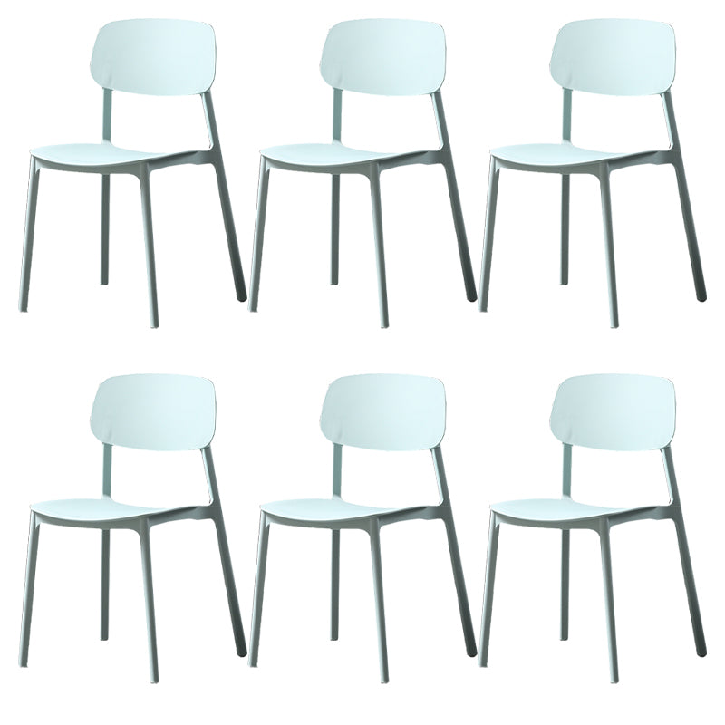 Plastic Armless Dining Chairs Scandinavian Open Back Dining Side Chair