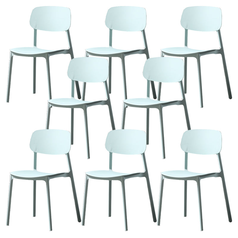 Plastic Armless Dining Chairs Scandinavian Open Back Dining Side Chair