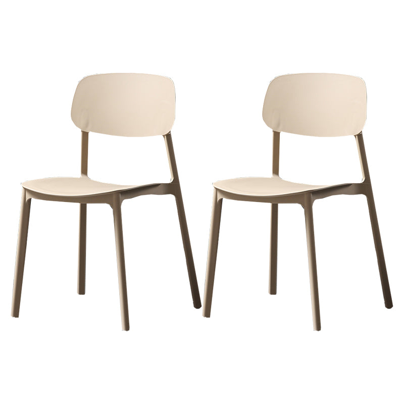 Plastic Armless Dining Chairs Scandinavian Open Back Dining Side Chair