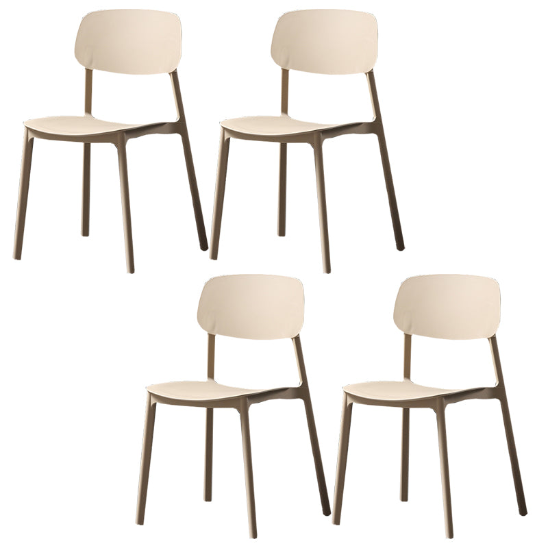 Plastic Armless Dining Chairs Scandinavian Open Back Dining Side Chair