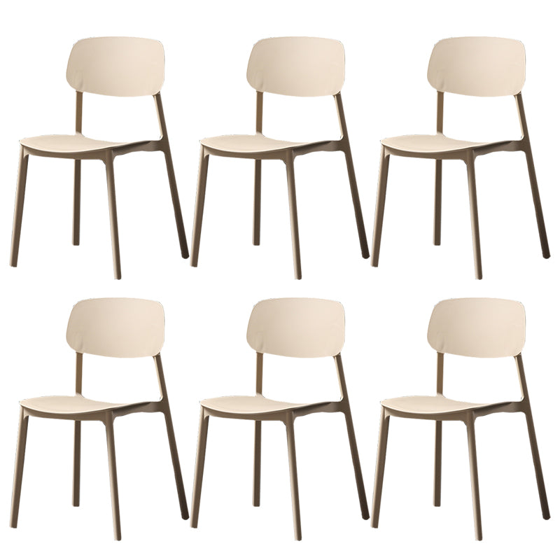 Plastic Armless Dining Chairs Scandinavian Open Back Dining Side Chair