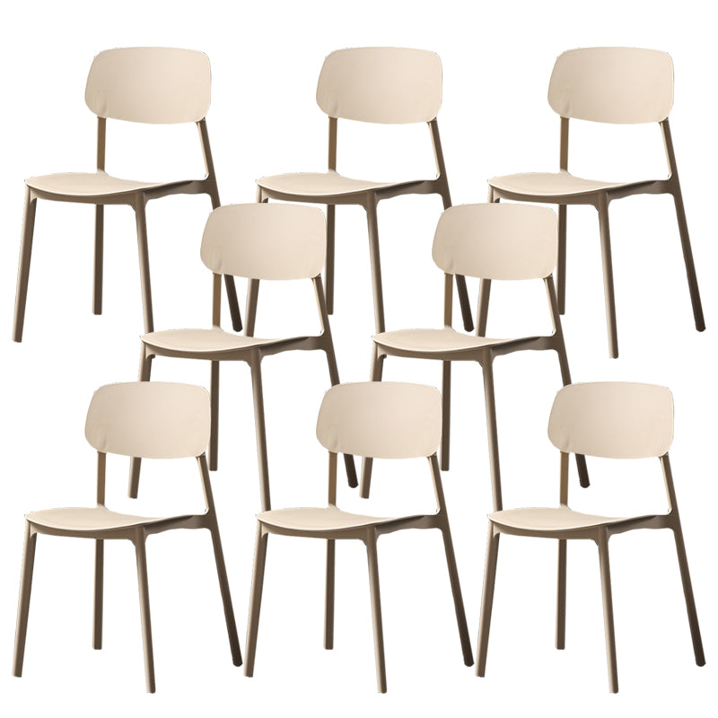 Plastic Armless Dining Chairs Scandinavian Open Back Dining Side Chair