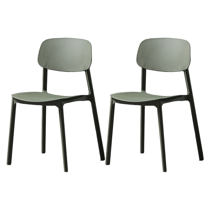 Plastic Armless Dining Chairs Scandinavian Open Back Dining Side Chair