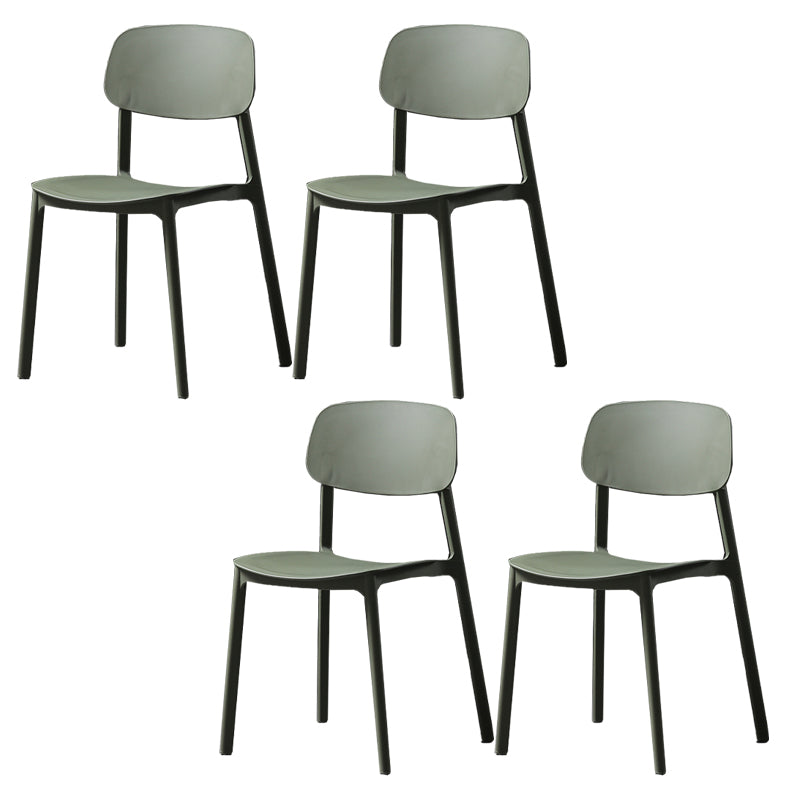 Plastic Armless Dining Chairs Scandinavian Open Back Dining Side Chair