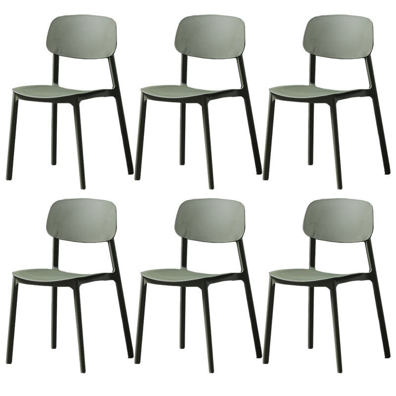 Plastic Armless Dining Chairs Scandinavian Open Back Dining Side Chair