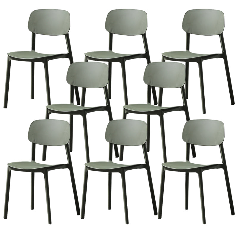 Plastic Armless Dining Chairs Scandinavian Open Back Dining Side Chair