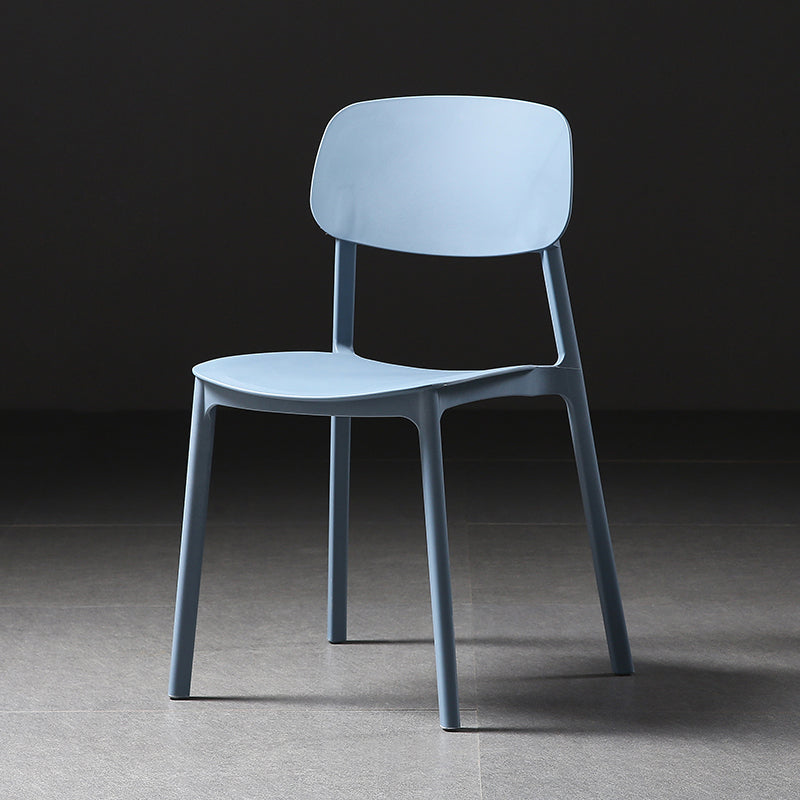 Plastic Armless Dining Chairs Scandinavian Open Back Dining Side Chair