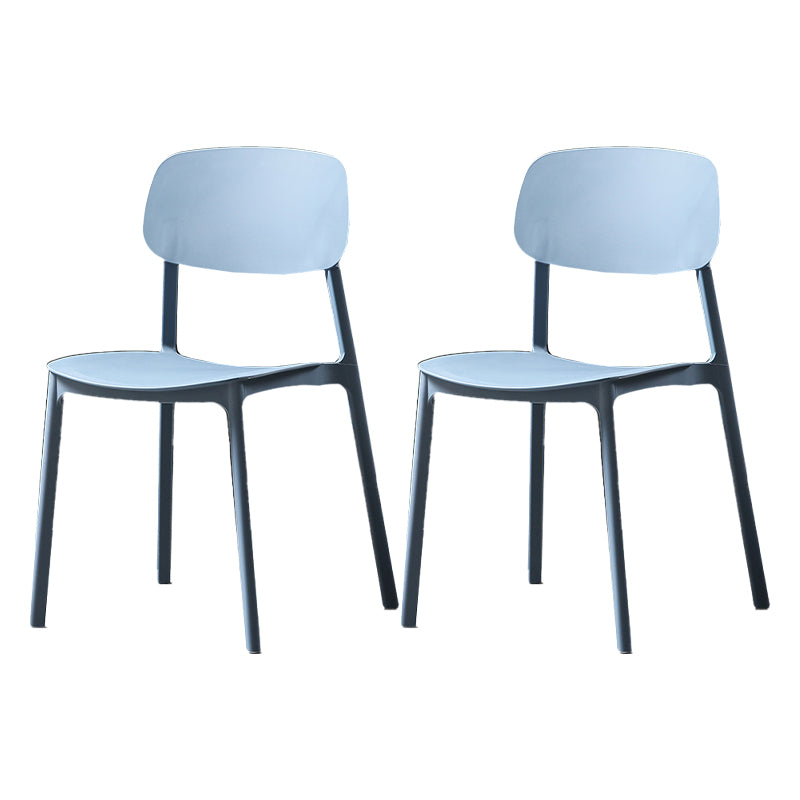Plastic Armless Dining Chairs Scandinavian Open Back Dining Side Chair
