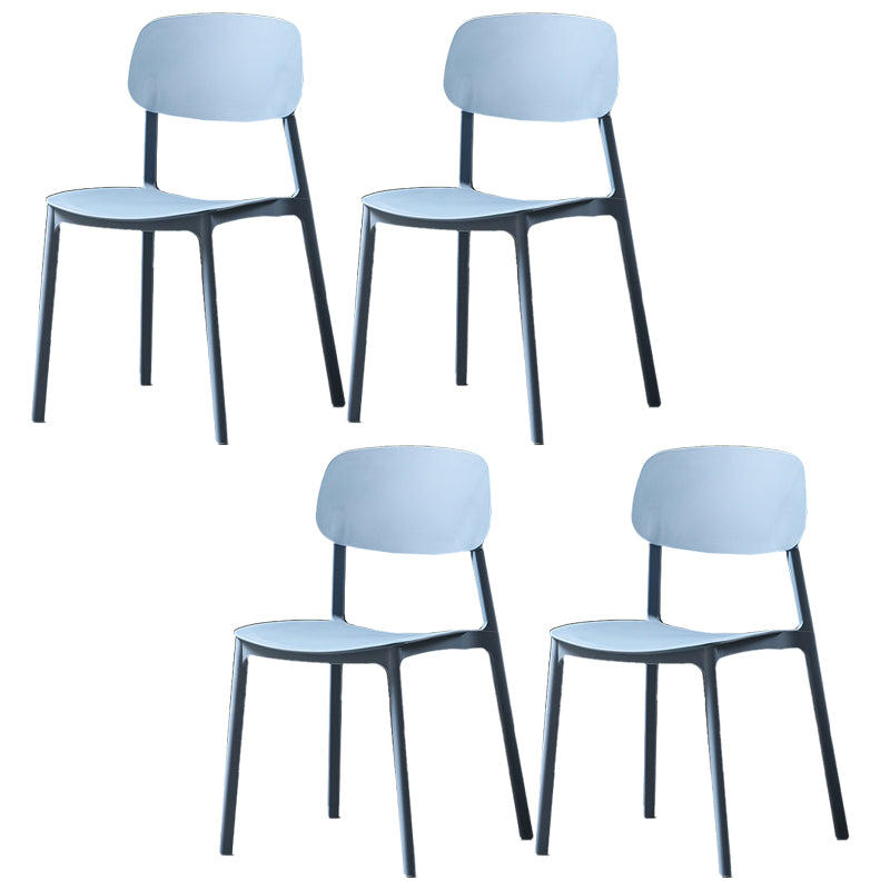 Plastic Armless Dining Chairs Scandinavian Open Back Dining Side Chair
