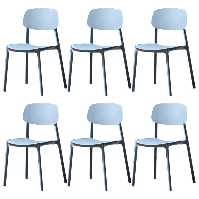 Plastic Armless Dining Chairs Scandinavian Open Back Dining Side Chair