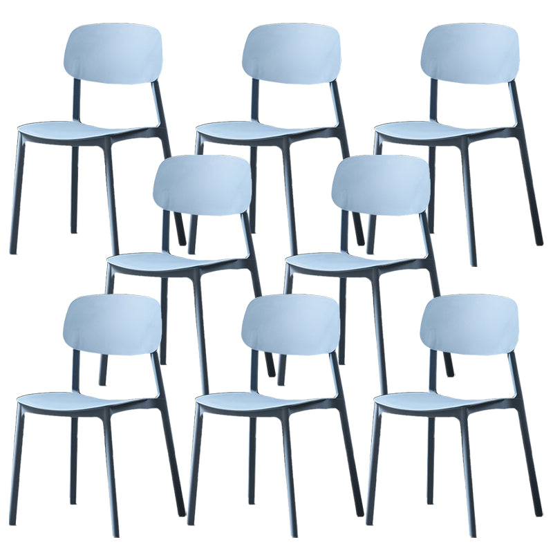 Plastic Armless Dining Chairs Scandinavian Open Back Dining Side Chair