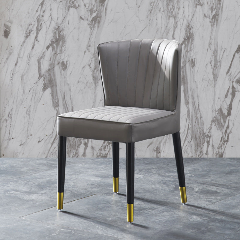 Modern Style Dining Chair Armless Chair with Wood Legs for Kitchen