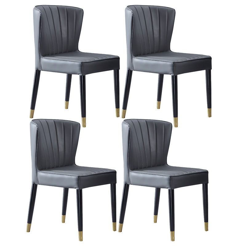 Modern Style Dining Chair Armless Chair with Wood Legs for Kitchen