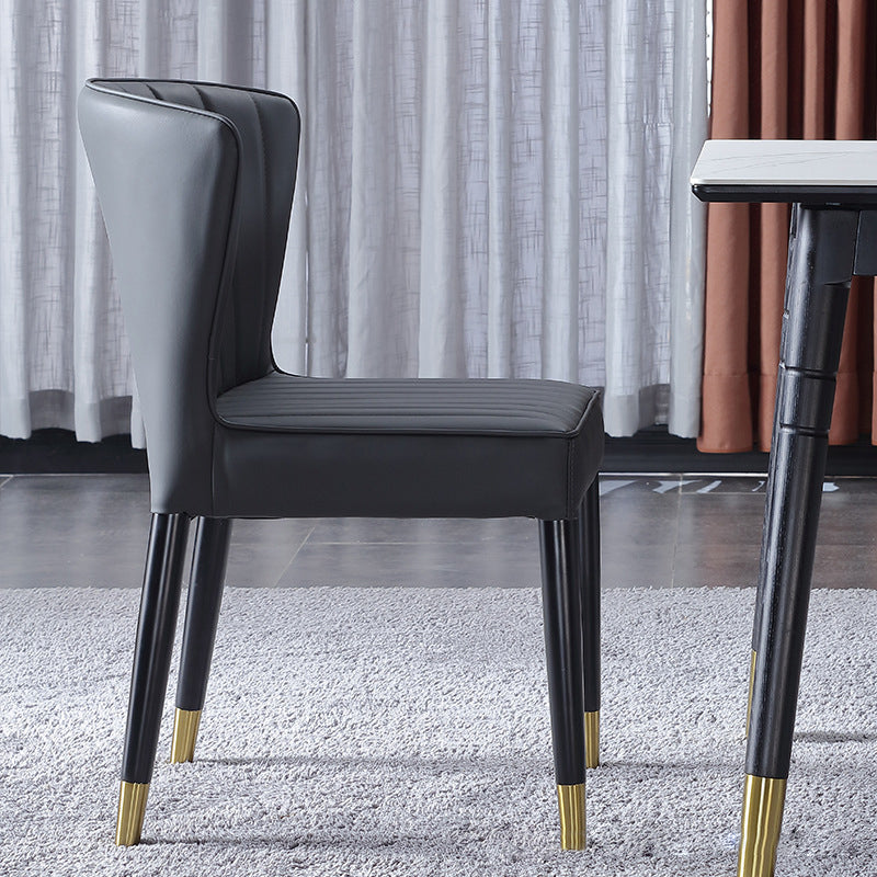 Modern Style Dining Chair Armless Chair with Wood Legs for Kitchen