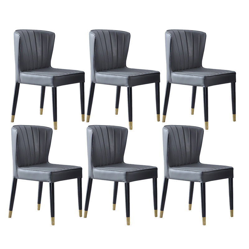 Modern Style Dining Chair Armless Chair with Wood Legs for Kitchen