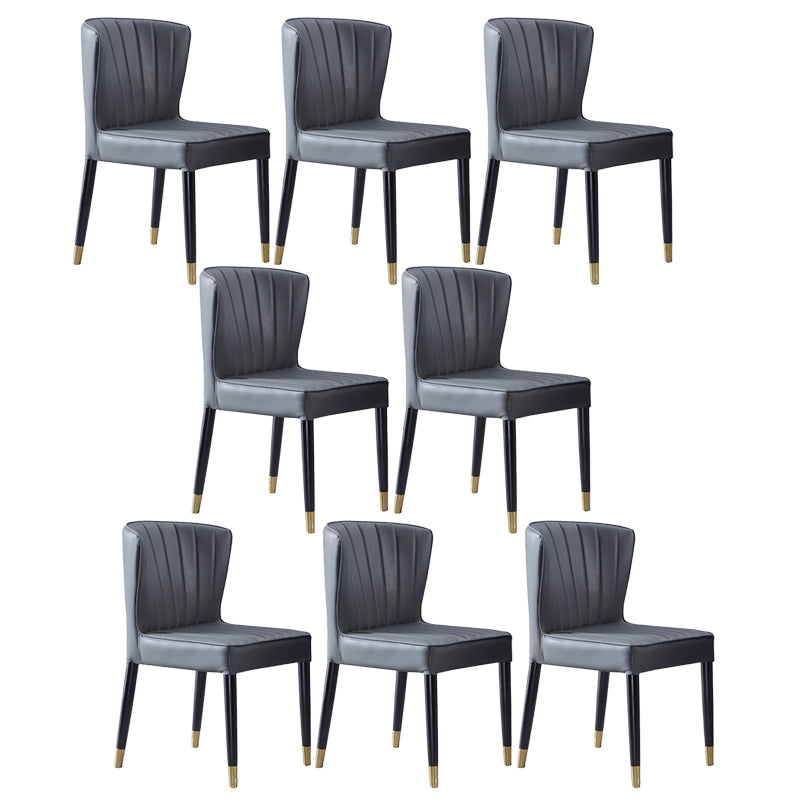 Modern Style Dining Chair Armless Chair with Wood Legs for Kitchen