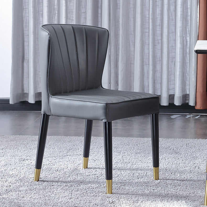 Modern Style Dining Chair Armless Chair with Wood Legs for Kitchen