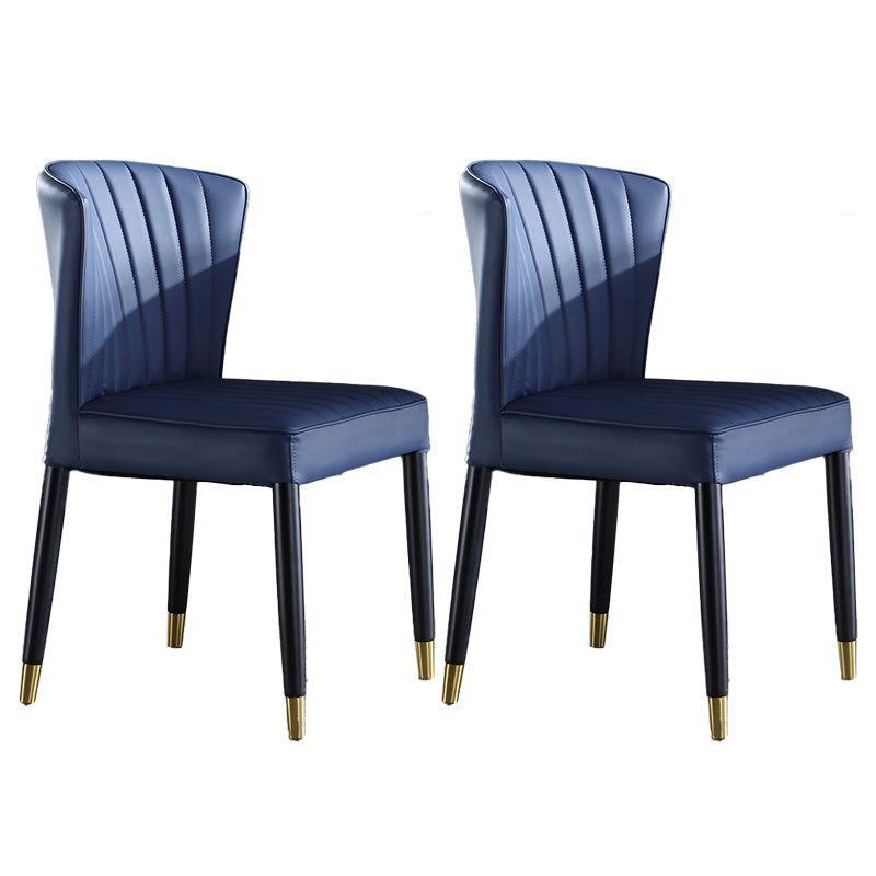 Modern Style Dining Chair Armless Chair with Wood Legs for Kitchen
