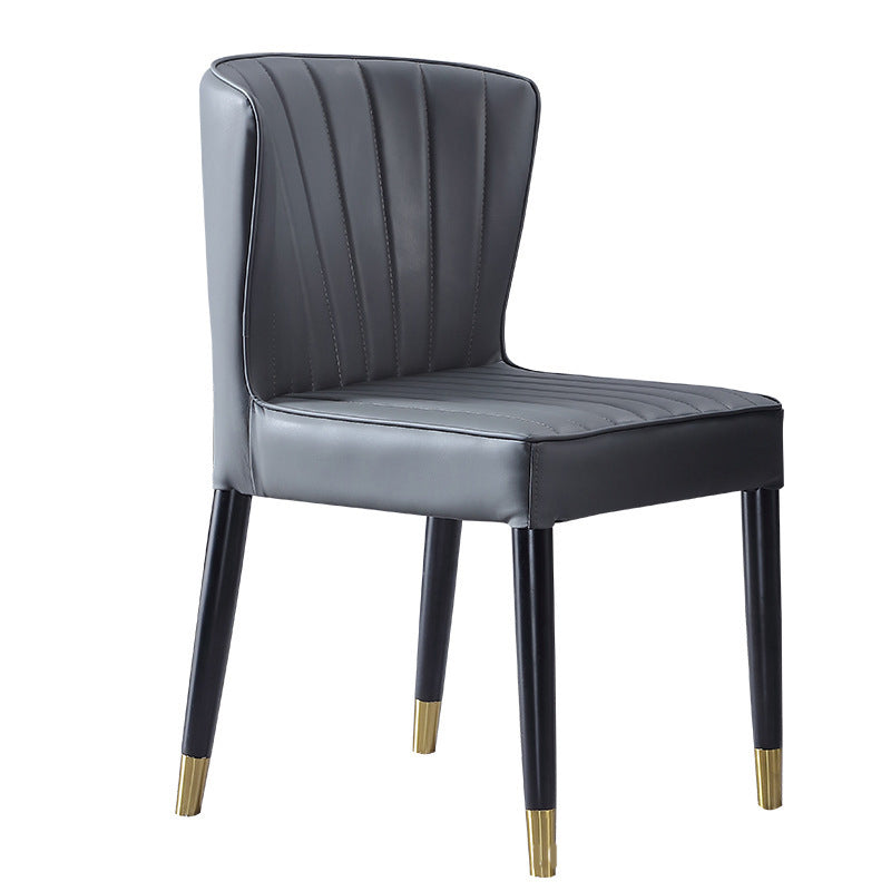 Modern Style Dining Chair Armless Chair with Wood Legs for Kitchen