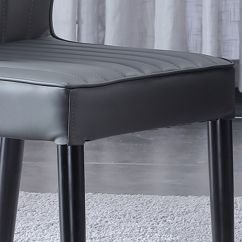 Modern Style Dining Chair Armless Chair with Wood Legs for Kitchen