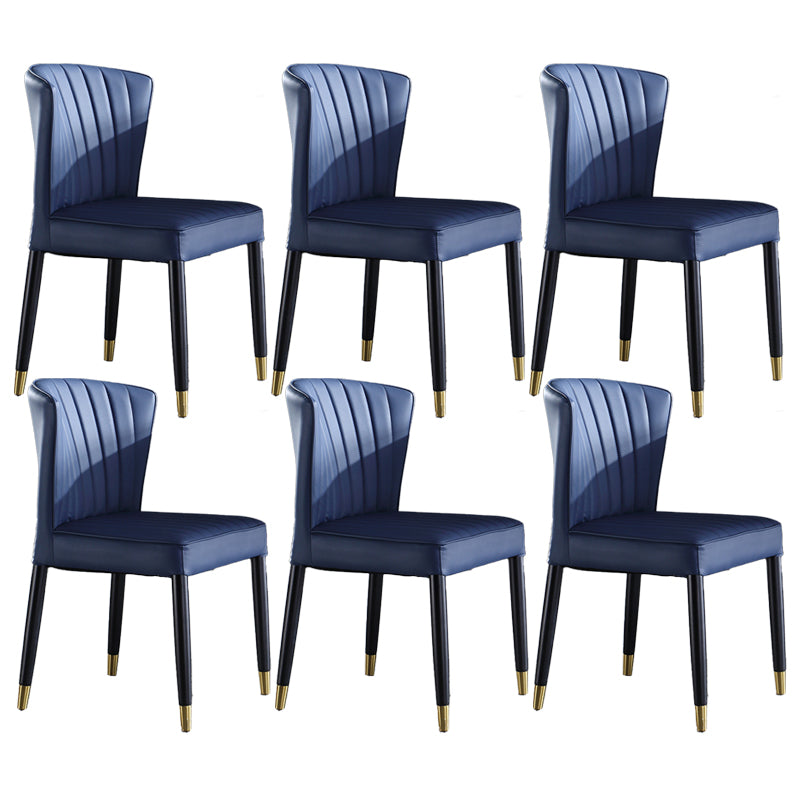 Modern Style Dining Chair Armless Chair with Wood Legs for Kitchen