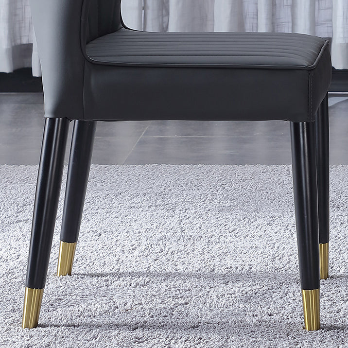 Modern Style Dining Chair Armless Chair with Wood Legs for Kitchen
