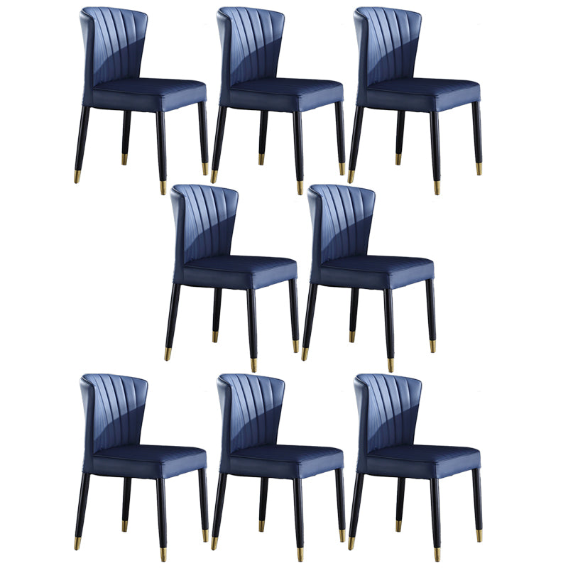 Modern Style Dining Chair Armless Chair with Wood Legs for Kitchen