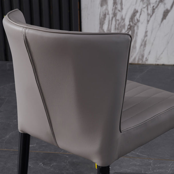 Modern Style Dining Chair Armless Chair with Wood Legs for Kitchen