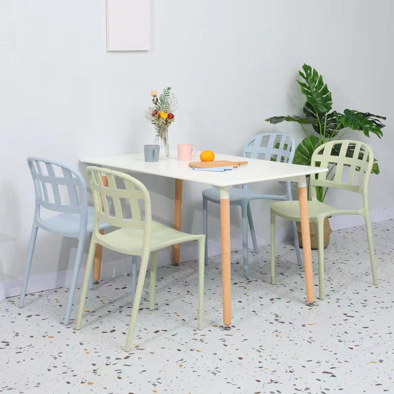 Plastic Armless Dining Chairs Scandinavian Style Home Dining Side Chair